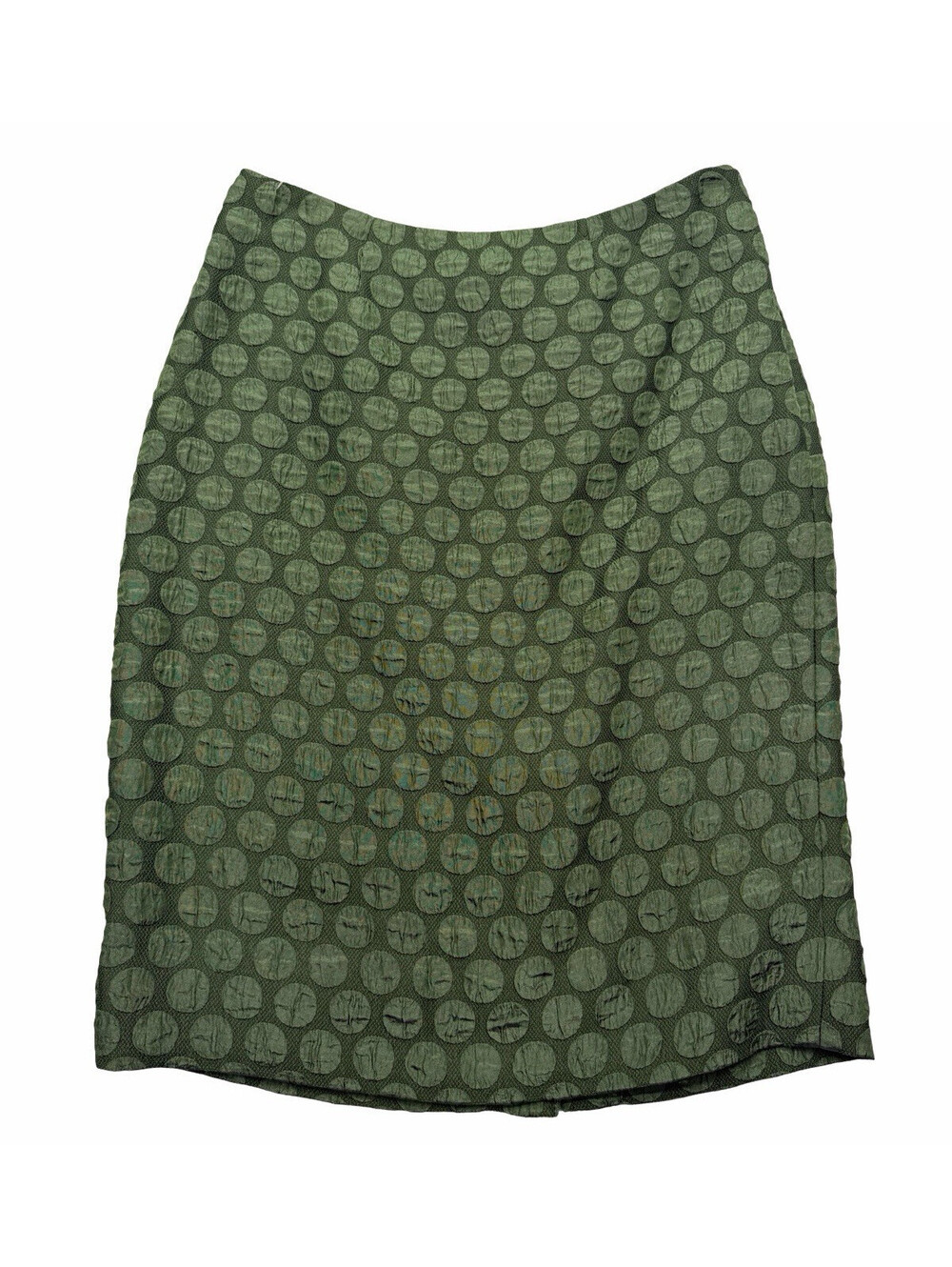 Anthropologie Maeve Goban Pencil Skirt Polka Dot Moss Green Size US 2